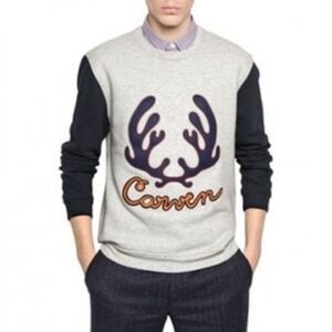 Carven Paris Antler Colourblock Slim Fit Sweatshirt Size XL